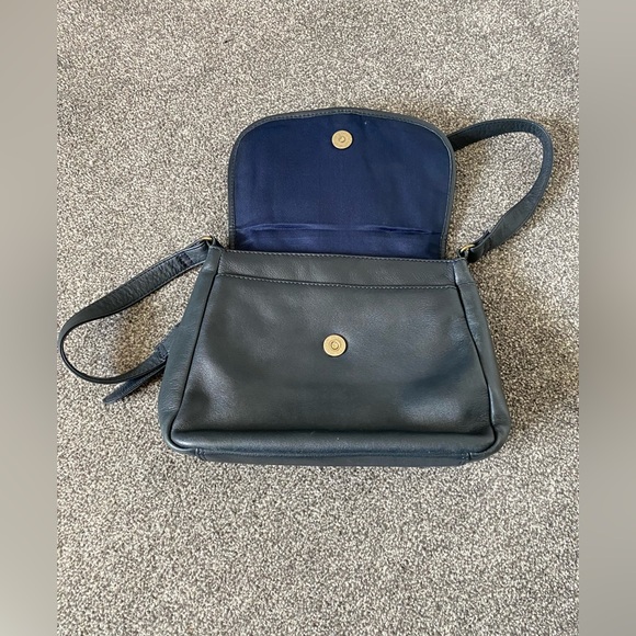 Joan Weisz Navy blue leather bag - Picture 3 of 6